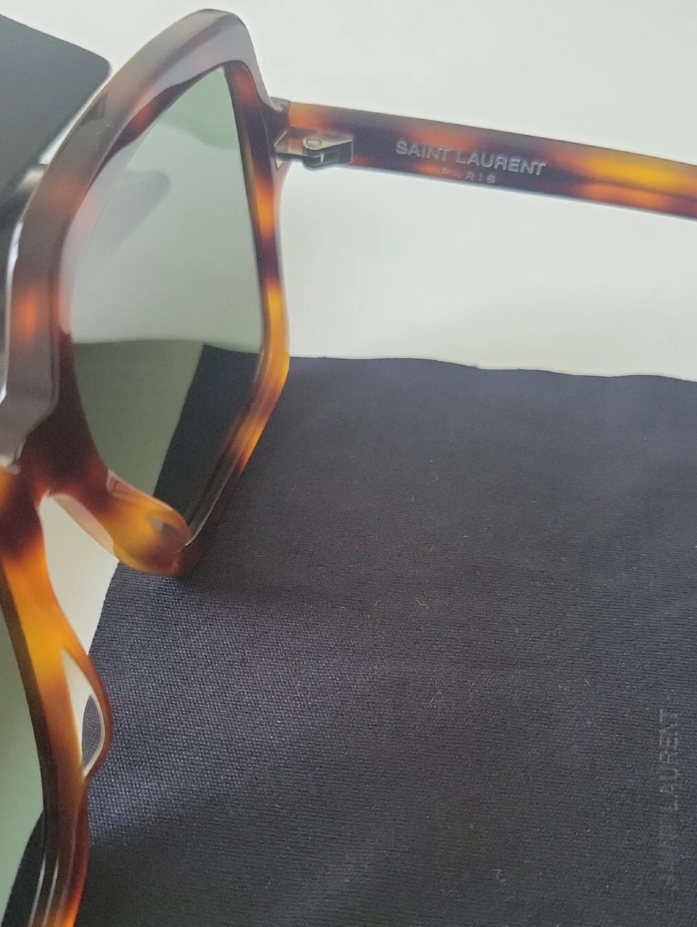Saint Laurent Tortoiseshell Square Sunglasses - Picture 8 of 12